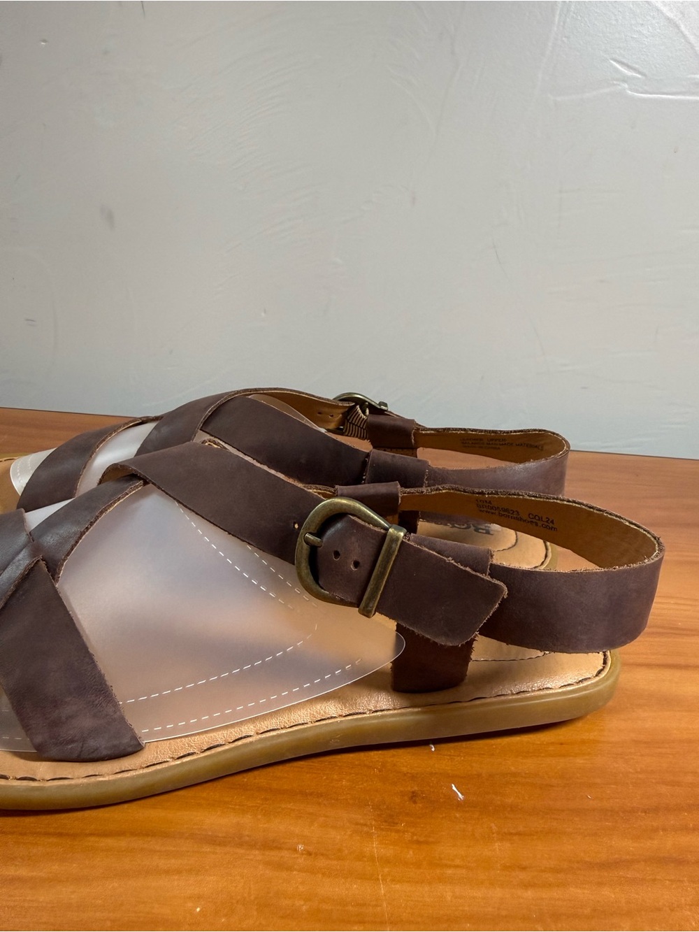 Born Trinidad Brown Leather Strappy Slingback Sandal Flat Gladiator W10 - Picture 2 of 8